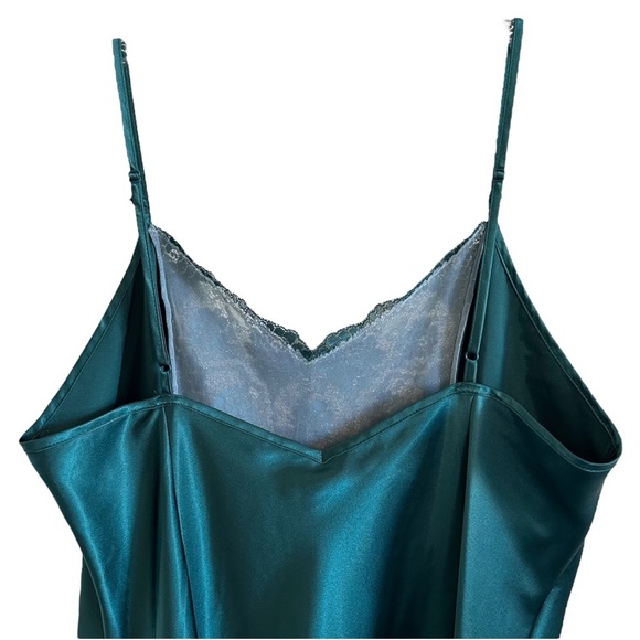 Vintage Victoria’s Secret Satin Slip Lingerie Dress Green L - Picture 8 of 11